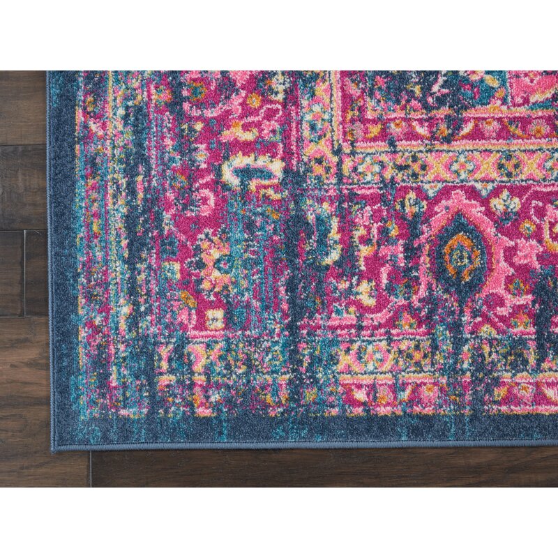 Mercury Row® Abbate Oriental Navy Bluepink Area Rug And Reviews 7361